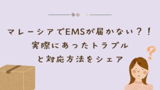 マレーシアでEMSが届かない?!実際にあったトラブルと対応方法をシェア